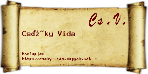 Csáky Vida névjegykártya